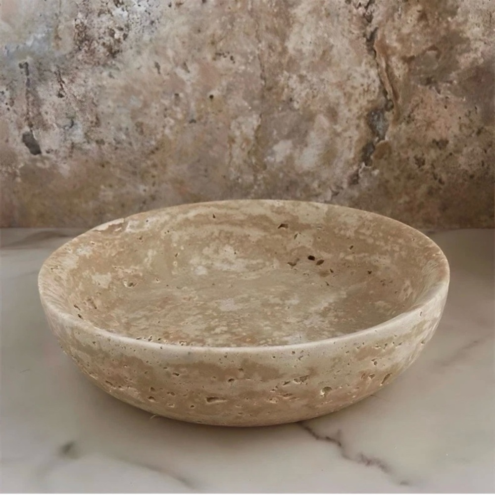 Marble travertine decorative bowl